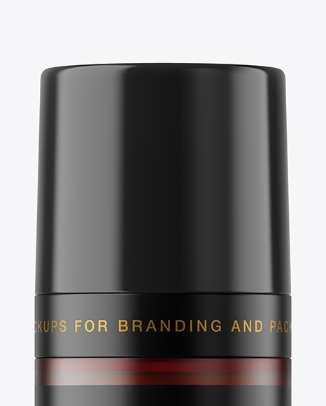 Frosted Amber Cosmetic Bottle with Pump Mockup PSD #6