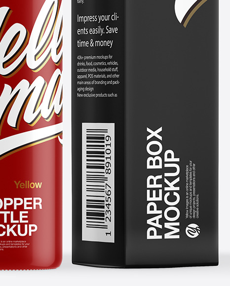 Glossy Dropper Bottle with Paper Box Mockup PSD #1