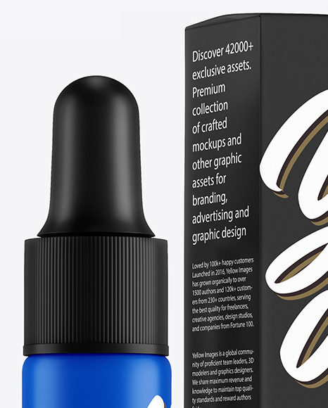 Matte Dropper Bottle with Paper Box Mockup PSD #2
