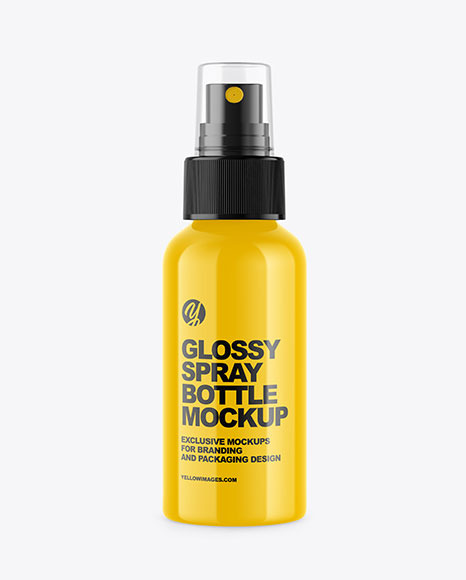 Glossy Spray Bottle Mockup