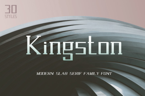 Kingston Slab Serif Font Family In Fonts On Yellow Images Creative Store