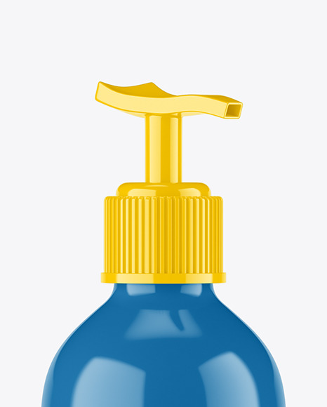 Glossy Cosmetic Bottle With Pump Mockup PSD #2