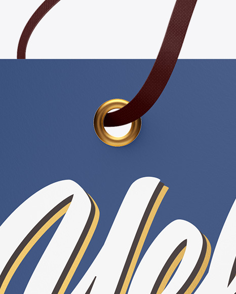 Paper Label With Ribbon Mockup PSD #1