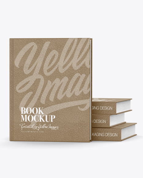 Hardcover Book w  Leather Cover Mockup PSD #4