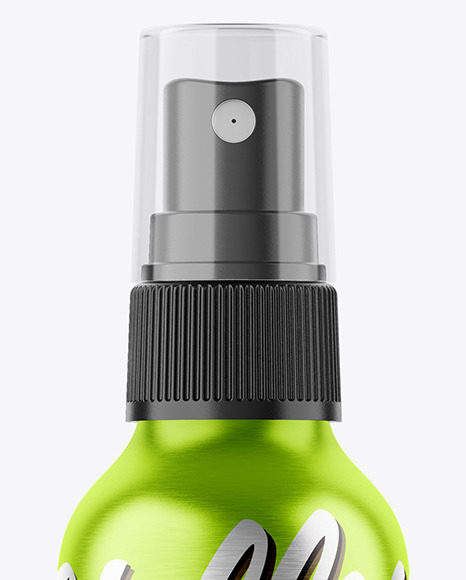 Download Brushed Metallic 120ml Spray Bottle Mockup In Bottle Mockups On Yellow Images Object Mockups