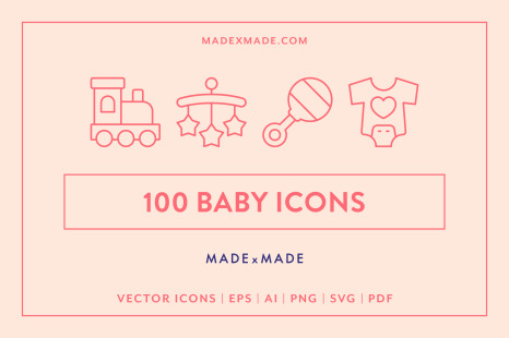 Baby Line Icons