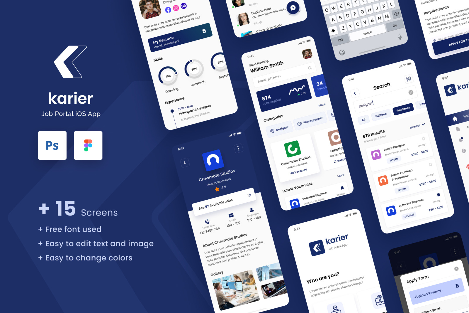 Download Karier Job Portal Ios App Design Ui Template In Ux Ui Kits On Yellow Images Creative Store