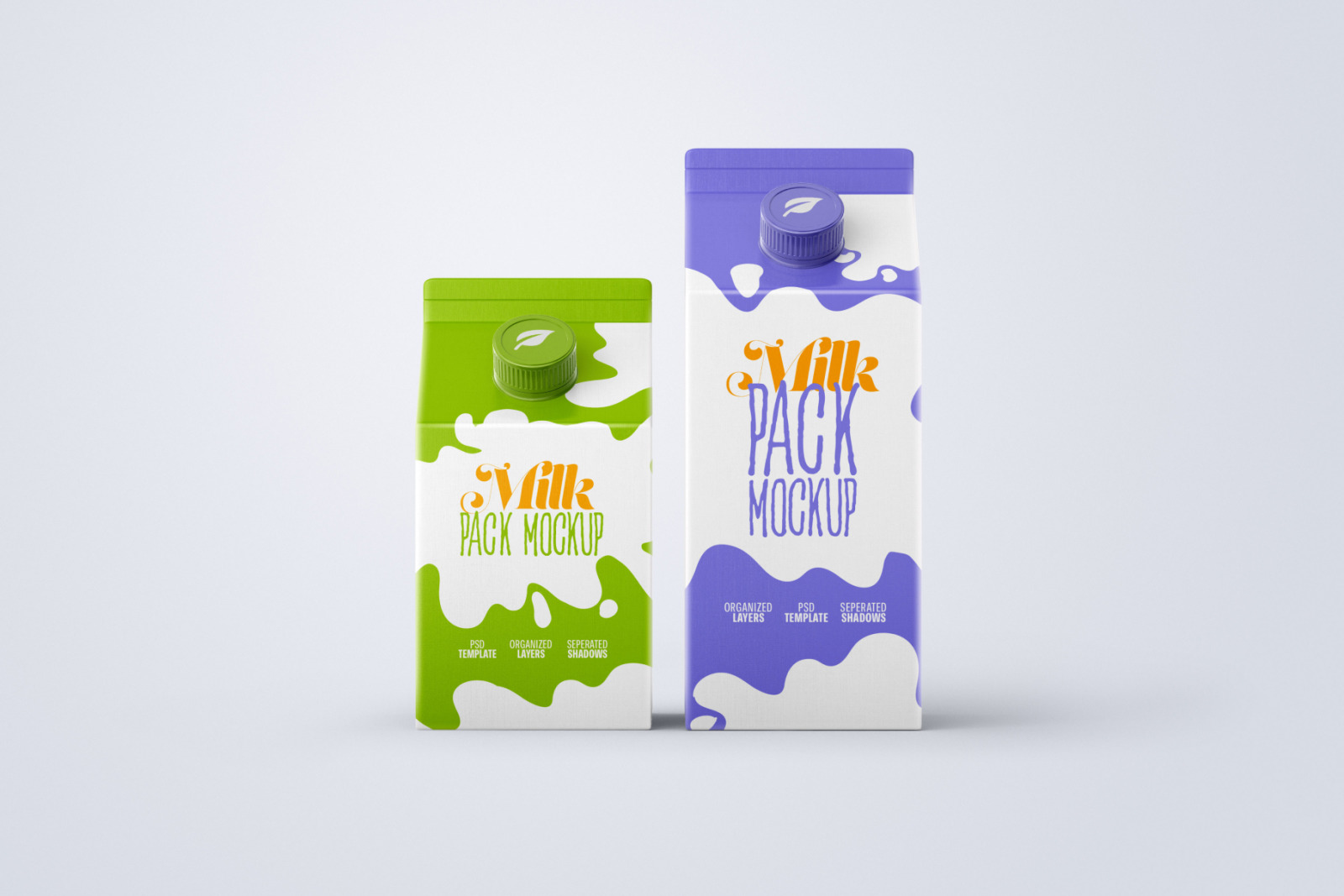 Download Milk Carton Box Mockup Set Packaging Design In Packaging Mockups On Yellow Images Creative Store