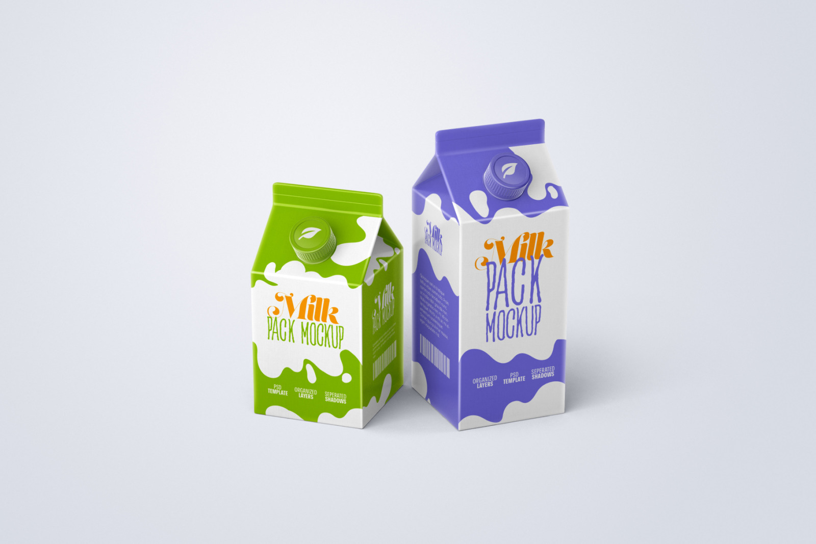 Download Milk Carton Box Mockup Set Packaging Design In Packaging Mockups On Yellow Images Creative Store