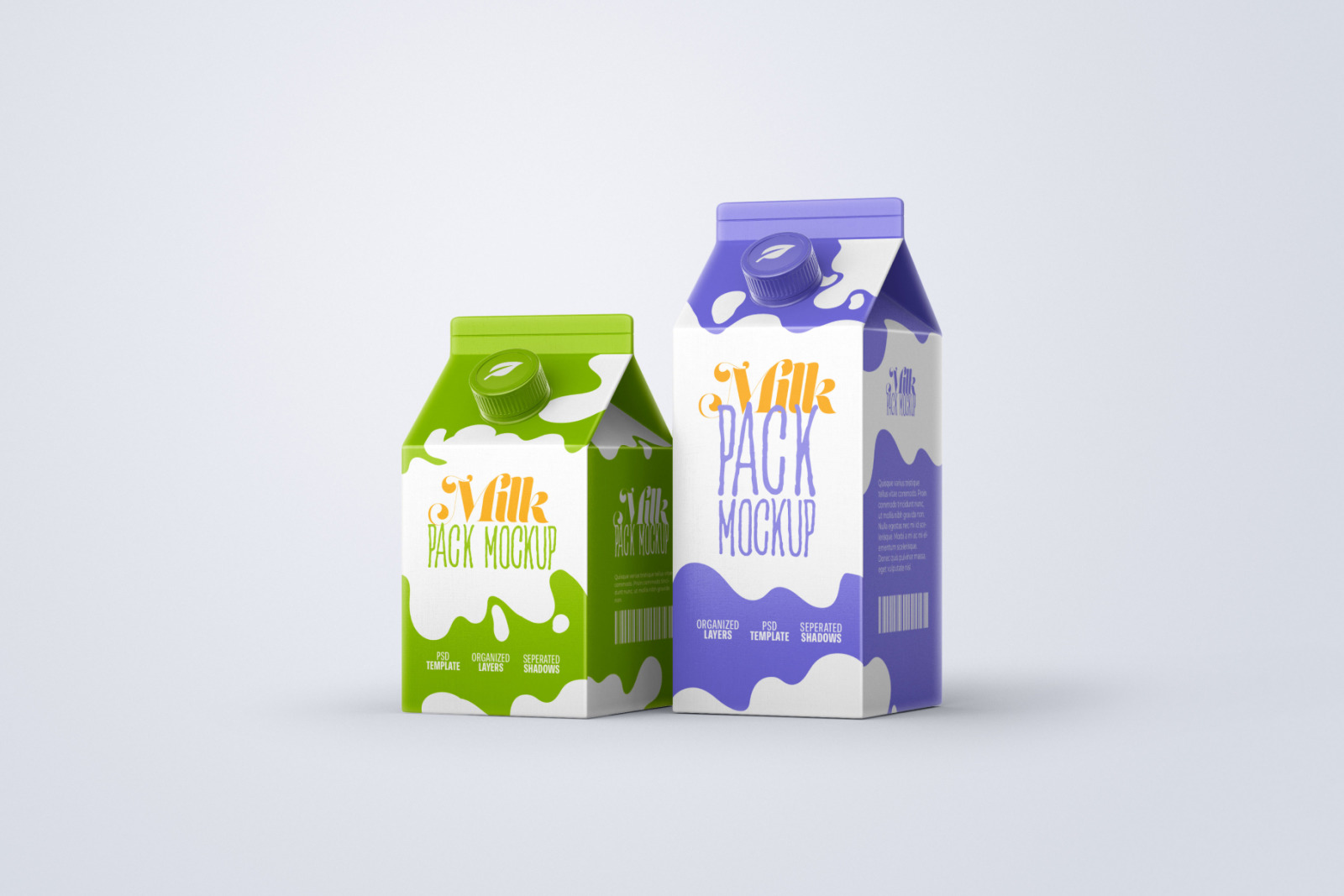 Milk Carton Box Mockup Set Packaging Design In Packaging Mockups On Yellow Images Creative Store