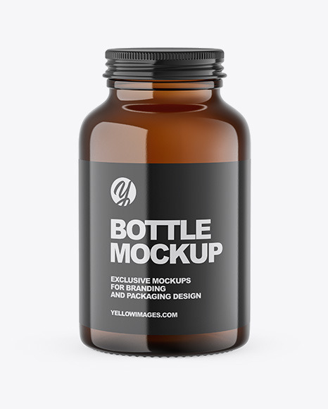 Amber Bottle Mockup PSD #2