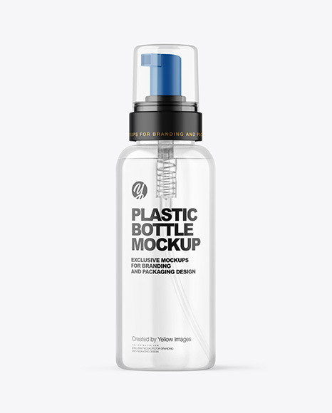 Clear Cosmetic Bottle with Pump Mockup