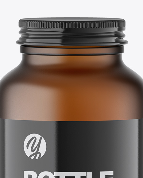 Frosted Amber Bottle Mockup PSD #6