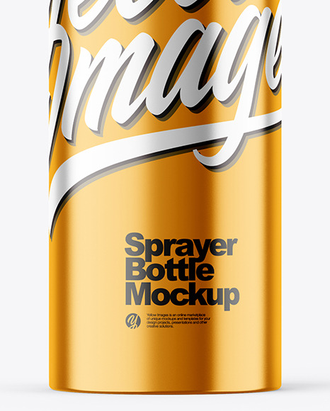 Metallic 200ml Spray Bottle Mockup In Bottle Mockups On Yellow Images Object Mockups