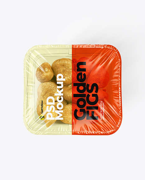 Download Clear Plastic Tray With Golden Figs Mockup In Tray Platter Mockups On Yellow Images Object Mockups