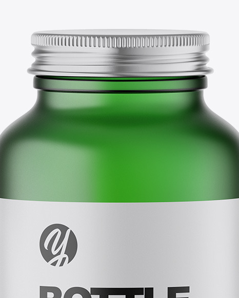 Frosted Green Bottle Mockup PSD #1