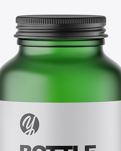 Frosted Green Bottle Mockup PSD #7