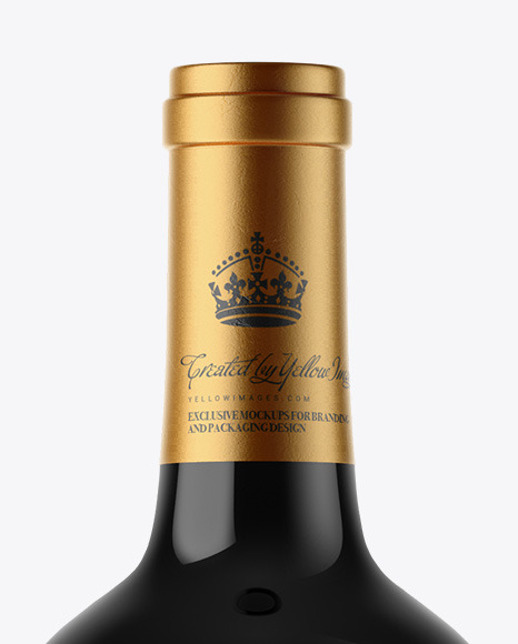Dark Glass Wine Bottle Mockup PSD #2