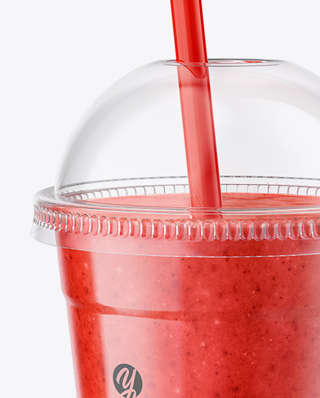 Watermelon Smoothie Cup with Straw PSD #2