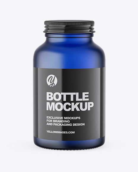 Frosted Blue Bottle Mockup PSD #2