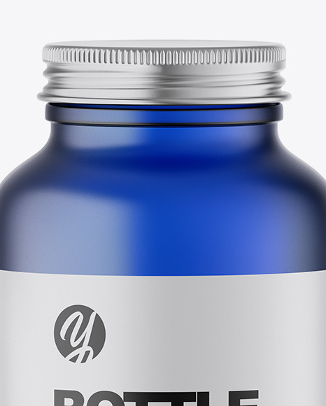 Frosted Blue Bottle Mockup PSD #1