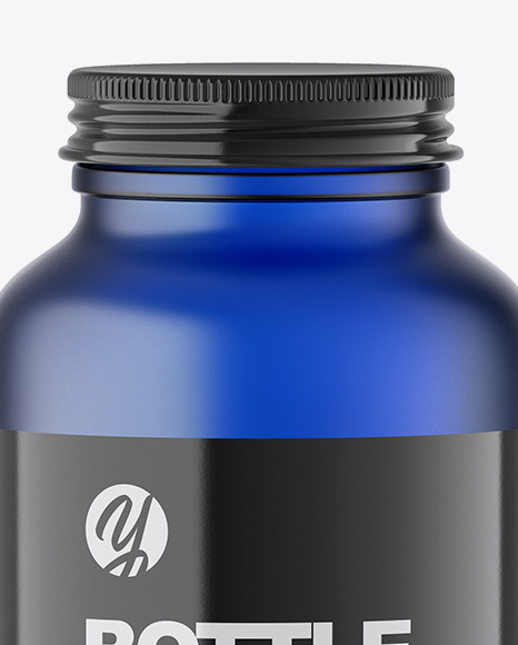 Frosted Blue Bottle Mockup PSD #6