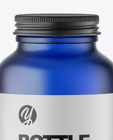 Download Frosted Blue Bottle Mockup in Bottle Mockups on Yellow Images Object Mockups