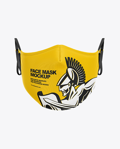 Download Face Mask Mockup in Apparel Mockups on Yellow Images ...