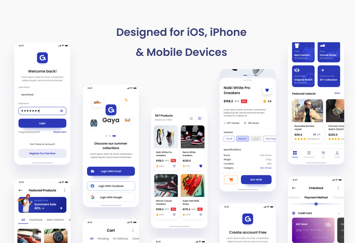 Download Gaya Fashion Store Ios App Design Ui Figma Psd Template In Ux Ui Kits On Yellow Images Creative Store PSD Mockup Templates