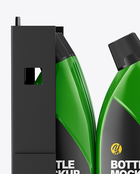 Paper Box W  Glossy Bottles Mockup PSD #6