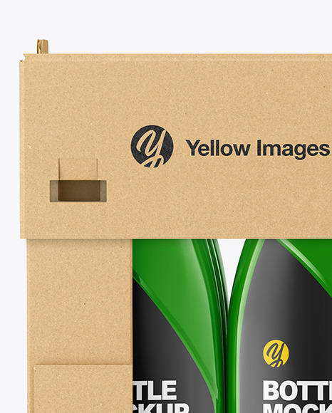 Paper Box W  Glossy Bottles Mockup PSD #5