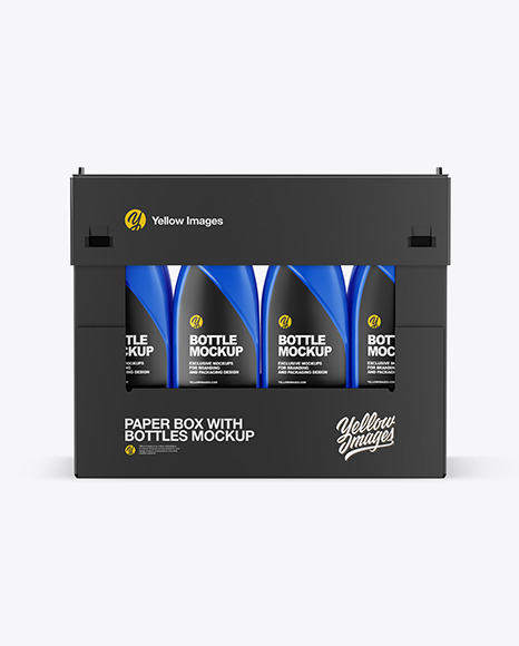 Paper Box W  Matte Bottles Mockup PSD #2