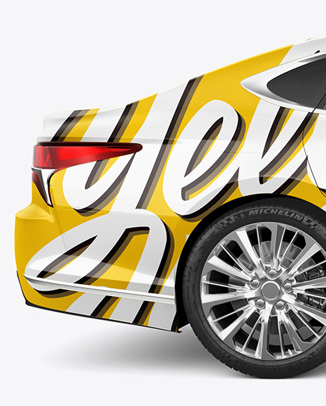 Luxury Car Mockup   Side View PSD #1