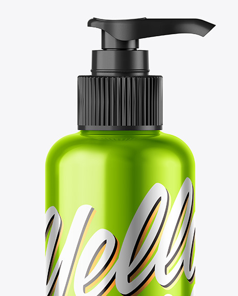 Metallic Bottle w  Closed Pump Mockup PSD #2