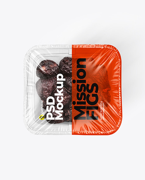 Clear Plastic Tray with Mission Figs Mockup PSD #4