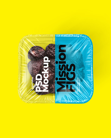 Clear Plastic Tray with Mission Figs Mockup PSD #1