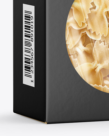 Download Paper Box With Farfalle Pasta Mockup In Box Mockups On Yellow Images Object Mockups