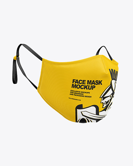 Face Mask Mockup In Apparel Mockups On Yellow Images Object Mockups