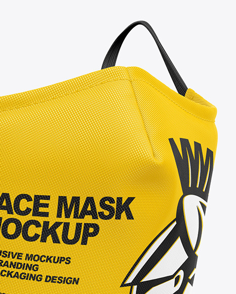 Download Face Mask Mockup in Apparel Mockups on Yellow Images ...