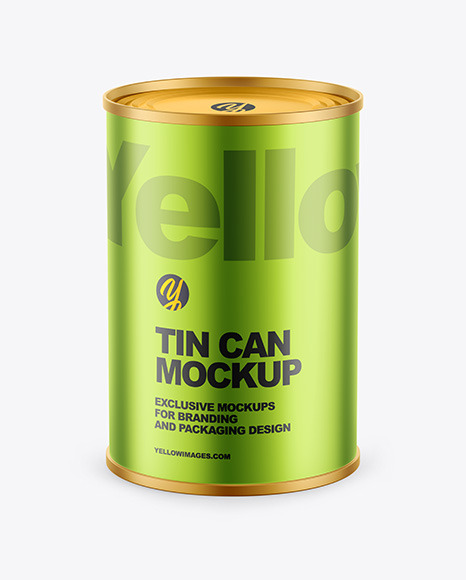 Matte Metallic Tin Can Mockup PSD #2