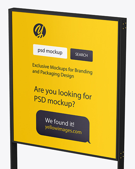 Plastic Stand Mockup In Indoor Advertising Mockups On Yellow Images Object Mockups