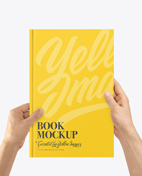 Book Mockup in Hands PSD #2