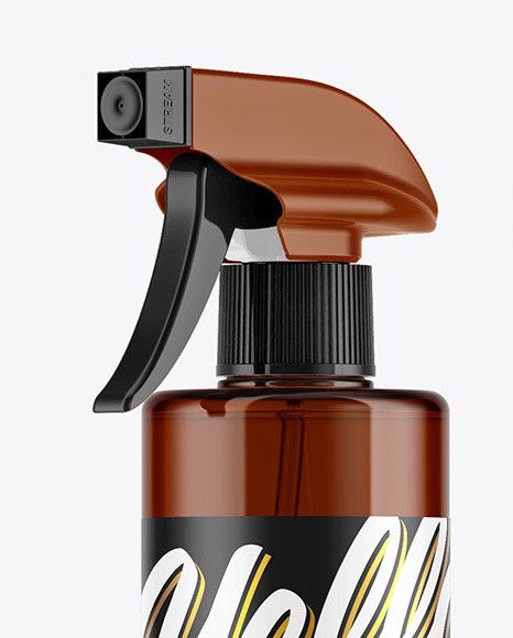 Amber Spray Bottle Mockup PSD #1