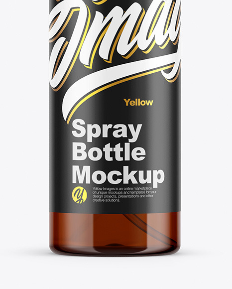 Amber Spray Bottle Mockup PSD #6