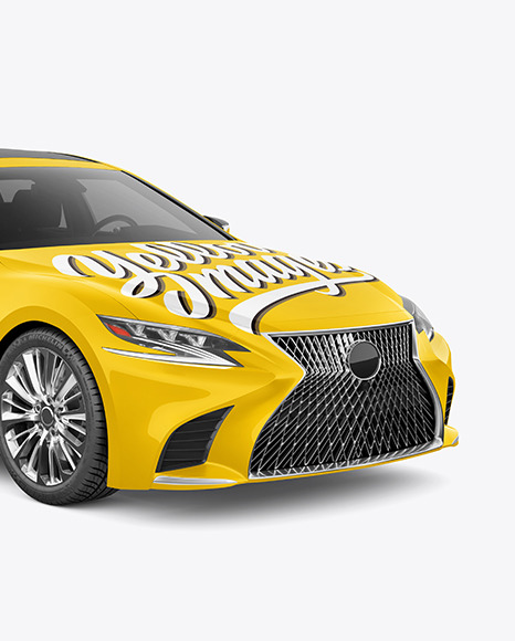 Luxury Car Mockup - Half Side View