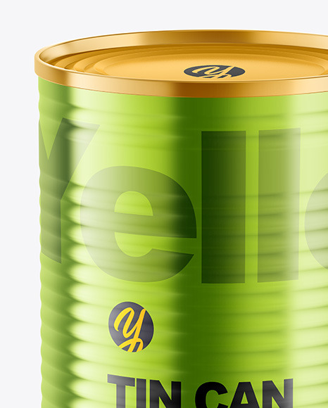 Glossy Metallic Tin Can Mockup PSD #7