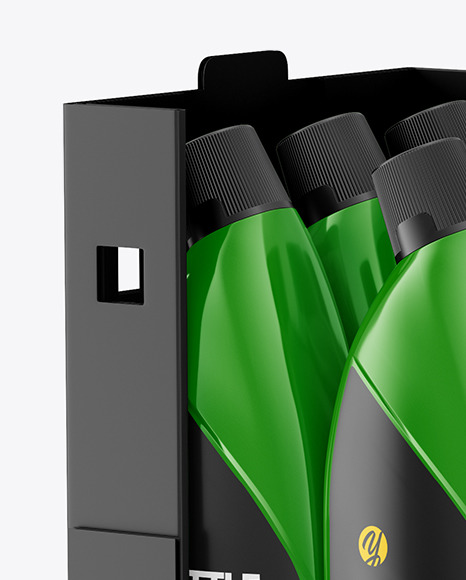 Paper Box W  Glossy Bottles Mockup PSD #6