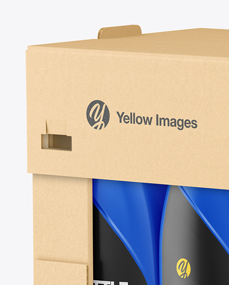 Paper Box W  Matte Bottles Mockup PSD #7