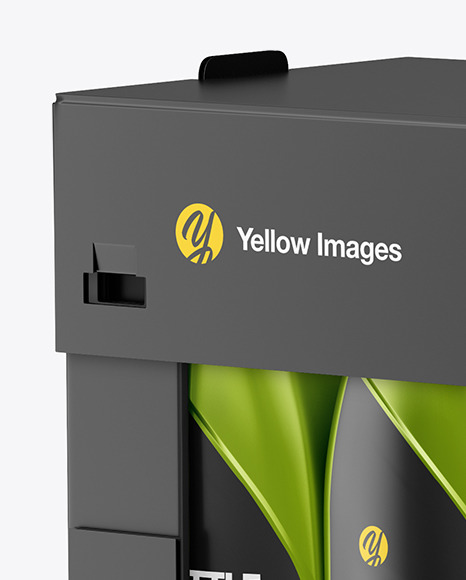 Paper Box W  Metallic Bottles Mockup PSD #7