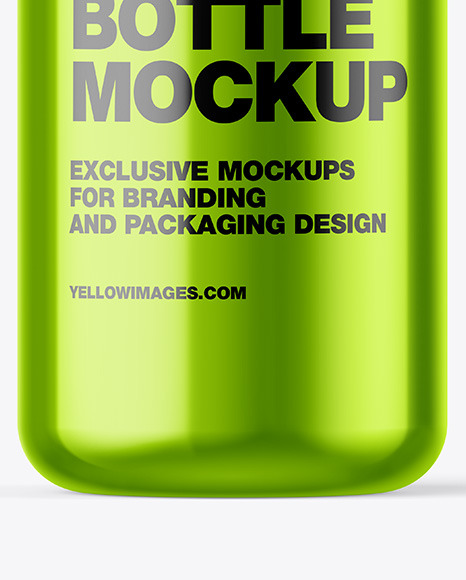 Download Metallic Bottle Mockup In Bottle Mockups On Yellow Images Object Mockups PSD Mockup Templates